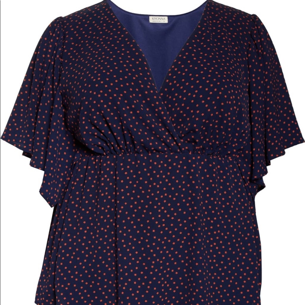 Kiyonna Plus size flutter sleeve  blouse 3x